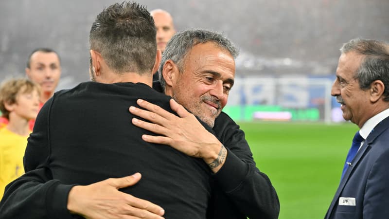 PSG-OM: "Tout le monde le critique", l'hommage appuyé de Luis Enrique pour De Zerbi après le Trophée des champions