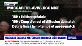Diffusion du match, debriefing à la mi-temps, l'après-match: le programme de l'édition spéciale pour le match Maccabi Tel-Aviv/OGC Nice