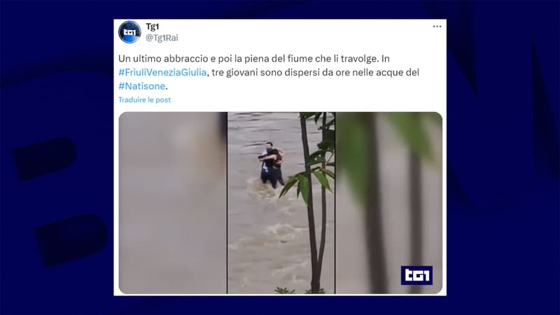 Italie: les images déchirantes d'amis s'enlaçant avant d'être emportés par des crues subites