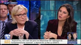 “Si nous avions interdit les signes ostentatoires, comme le voile, quand je l'ai demandé, nous n'en serions pas là”, a déclaré Marine Le Pen