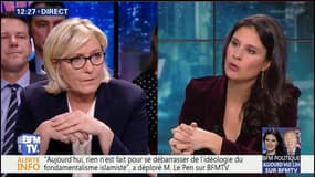 “Si nous avions interdit les signes ostentatoires, comme le voile, quand je l'ai demandé, nous n'en serions pas là”, a déclaré Marine Le Pen