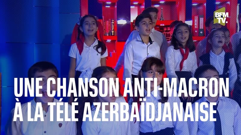 Un présentateur azerbaïdjanais chante en chSur avec des enfants une chanson anti-Macron à la télévision