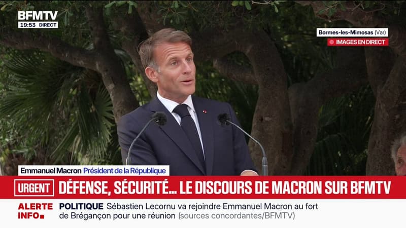"Neuf ans c'est au fond, une époque [...] Vous allez me manquer", déclare Emmanuel Macron depuis Bormes-les-Mimosas