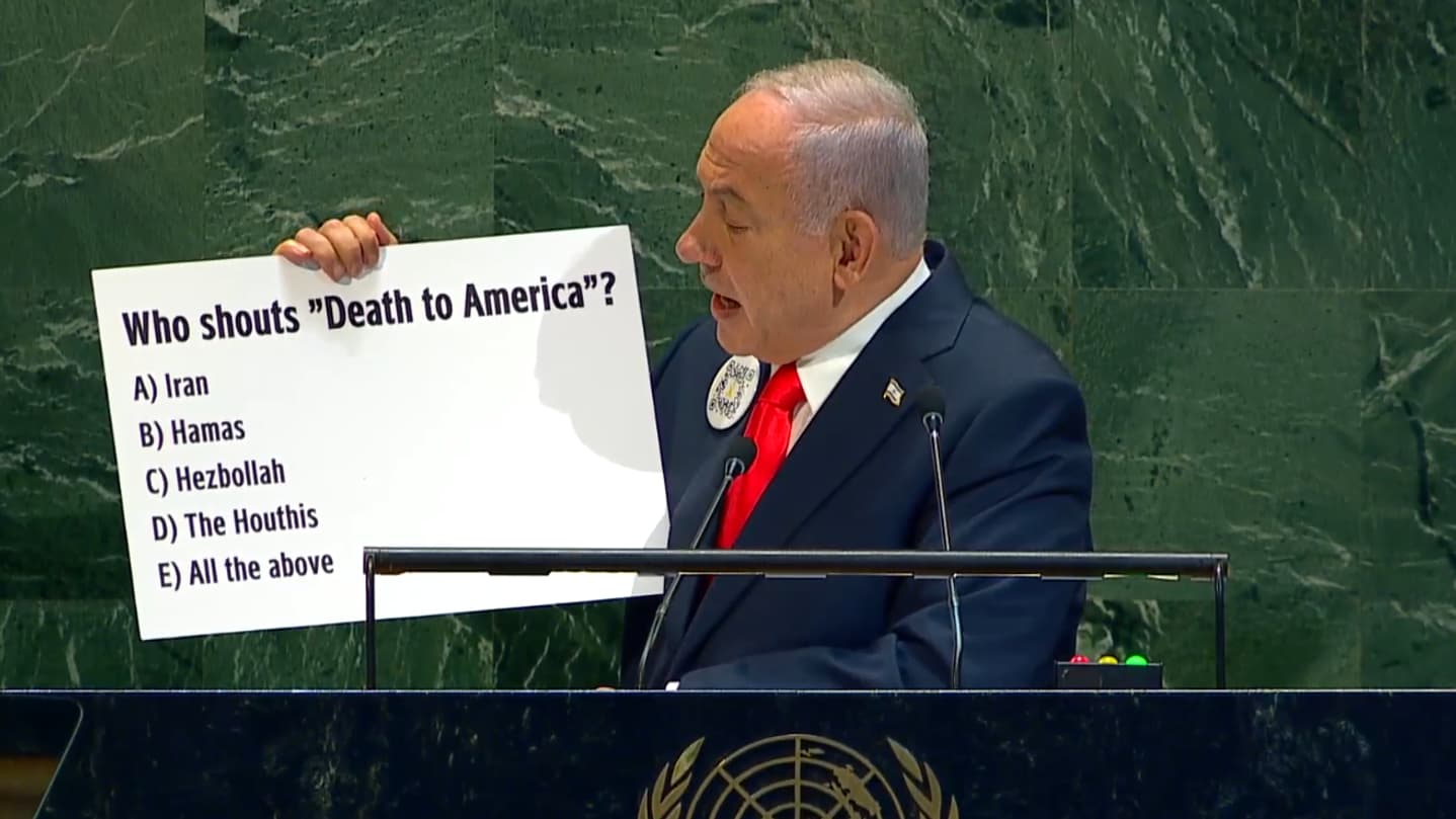Quiz proposé par Netanyahu à la tribune de l'Assemblée générale des Nations unies