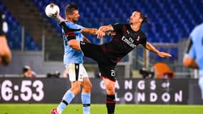 Zlatan Ibrahimovic lors du match Lazio-Milan, à Rome le 4 juillet 2020