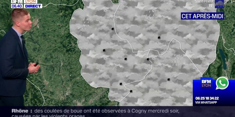 Météo Rhône: de la pluie pour l'ensemble de la journée de jeudi, jusqu'à 13°C à Lyon