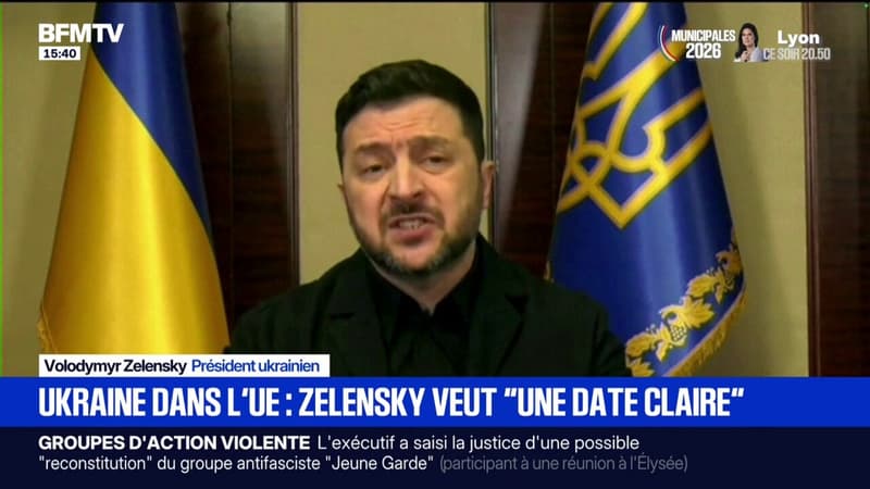 Adhésion de l'Ukraine à l'Union européenne: Volodymyr Zelensky réclame une "date claire"