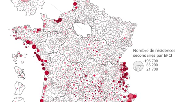 Carte de France des résidences secondaires Carte de France des résidences secondaires