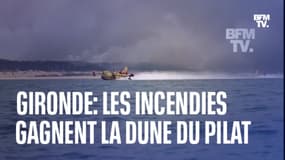 Incendies en Gironde: les images des feux aux abords de la dune du Pilat