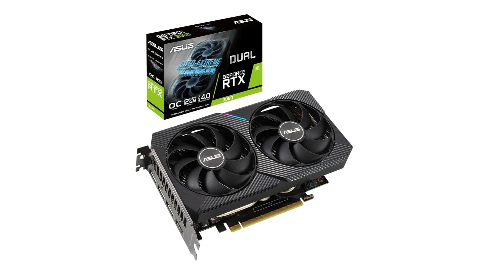 Asus Dual NVIDIA GeForce RTX 3060 à 289,99€ au lieu de 625,99€