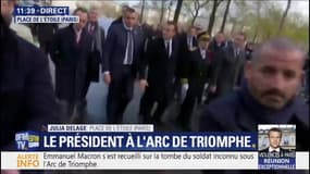 Après l'Arc de Triomphe, Emmanuel Macron se rend désormais sur l'avenue Kléber 