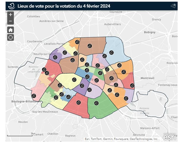 Les bureaux de vote pour la consultation citoyenne sur la place des SUV dans la capitale le 4 février.