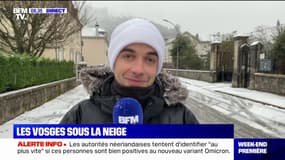 Dans les Vosges, les rues de Remiremont recouvertes d'un beau manteau neigeux