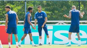 Achraf Hakimi à l'entraînement avec le PSG, le 3 juillet 2025.
