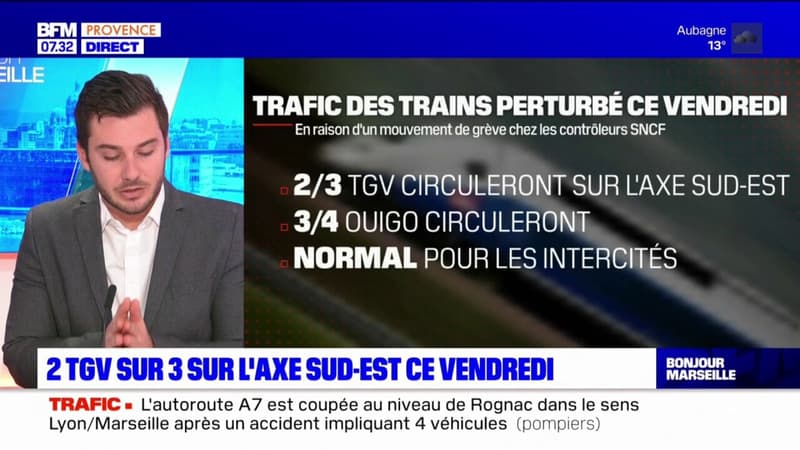 Grève à la SNCF: 2 TGV sur 3 Sur l'axe Sud-Est ce vendredi