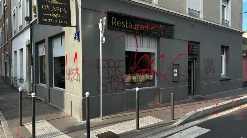 Villeurbanne: un restaurant casher vandalisé, couvert de peinture rouge et de tags pro-palestiniens