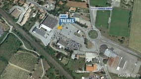 Situation du supermarché de Trèbes où a eu lieu la prise d'otages, vendredi 23 mars.