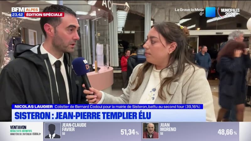 Nicolas Laugier, colistier de Bernard Codoul "Objectif Sisteron", prend la parole sur BFM DICI à l'occasion du second tour de l'élection municipale ce dimanche 22 mars