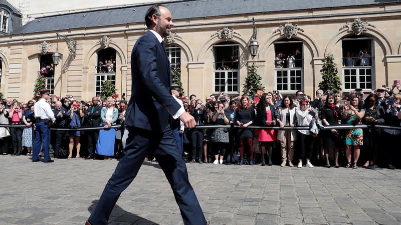 Edouard Philippe, à son arrivée à Matignon, lundi 15 mai.