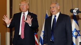 Donald Trump et Benjamin Netanyahu lors d'un point presse, le 22 mai 2017, à Jérusalem. 