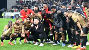 Franck Haise fête la victoire contre le PSG