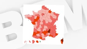 La carte du taux d'incidence en France, selon les données datées du 18 novembre 2021.