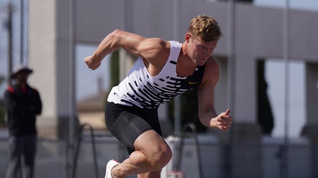 Athlétisme - Kevin Mayer lors du décathlon de San Diego, pour décrocher sa qualification pour les JO de Paris 2024
