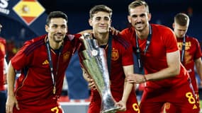 Les Andalous Jesus Navas, Gavi et Fabian Ruiz avec l'Espagne, le 18 juin 2023