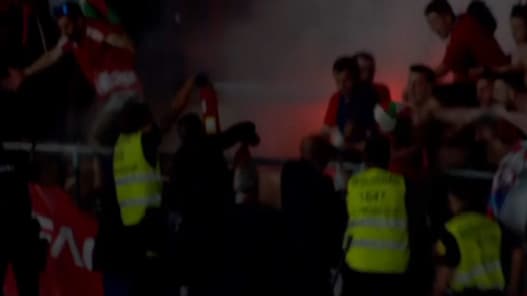 Début d'incendie dans un escalier à Séville, lors de la finale de Coupe du roi, 6 mai 2023