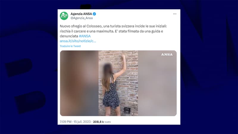 Italie: deux nouveaux touristes interpellés pour avoir dégradé le Colisée