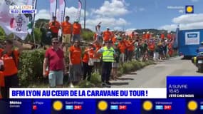BFM Lyon au cœur de la caravane du Tour de France, de passage dans le Beaujolais !