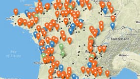 Carte de France des victimes des pesticides.