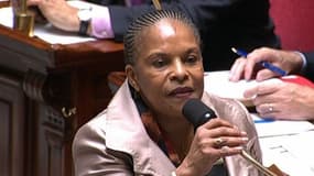 Christiane Taubira, ministre de la Justice à l'Assemblée ce mardi