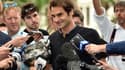 Roger Federer devant la presse au lendemain de son 18e titre du Grand Chelem
