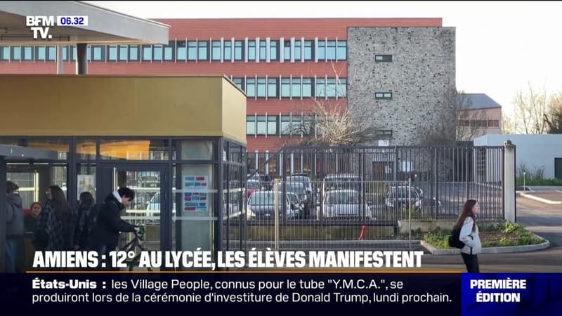 Amiens: des lycéens manifestent contre le réseau de chauffage vétuste de leur établissement, où les températures descendent à 10°C