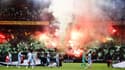 Les supporters du Feyenoord Rotterdam face au Slavia Prague