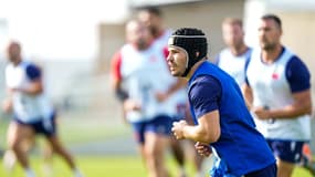Antoine Dupont, le 11 octobre 2023, à l'entraînement du XV France