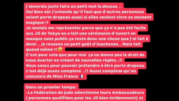 Le message de Clarisse Agbégnénou le 17 mars 2024