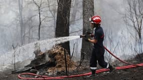 Image d'illustration d'un pompier lors d'un incendie à Carros le 24 juillet 2017
