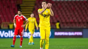 Artem Besedin avec l'Ukraine, à Belgrade (Serbie) le 17 novembre 2019