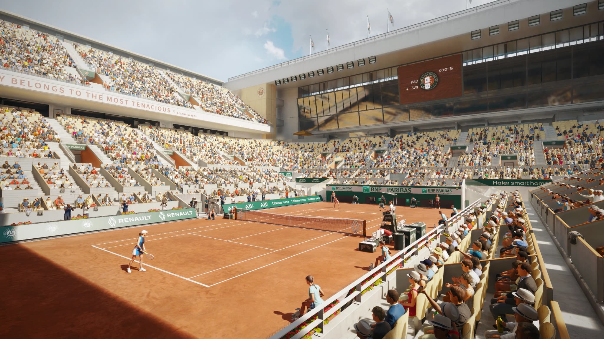 Le court Philippe-Chatrier de Roland-Garros dans TopSpin 2K25 Le court Philippe-Chatrier de Roland-Garros dans TopSpin 2K25