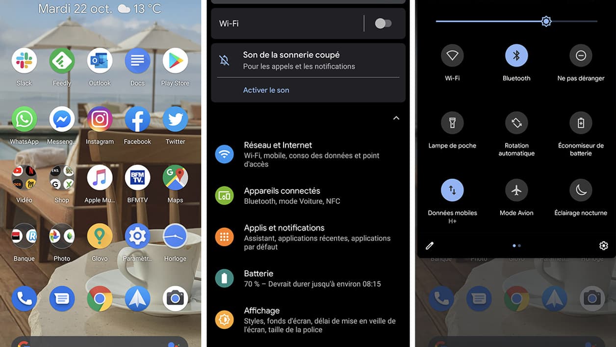 L'interface du Google Pixel 4