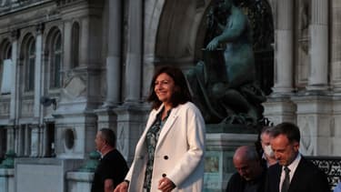Anne Hidalgo célèbre sa victoire aux élections municipales 2020.