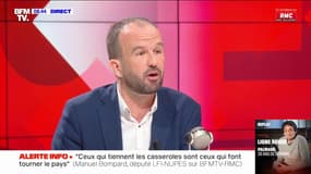 "S'il ne le fait pas, c'est sa propre personne qui va être mise en cause" affirme Manuel Bompard à propos des déplacements d'Emmanuel Macron
