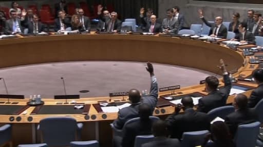 Les membres du Conseil de sécurité de l'ONU se prononçant sur l'intervention française en Centrafrique, le 5 décembre dernier.