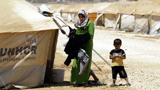 Un camp de l’UNHCR de réfugiés syriens à Mafraq en Jordanie, près de la frontière syrienne.