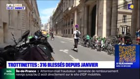 Paris et petite couronne: 316 blessés depuis janvier dans des accidents impliquant des engins type trottinettes