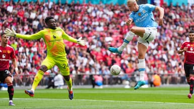 Erling Haaland face à André Onana le 10 août 2024