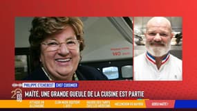 Philippe Etchebest salue Maïté dans "Les Grandes Gueules", sur RMC