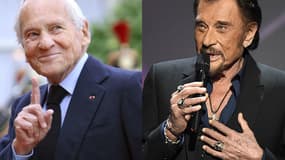 l'écrivain Jean d'Ormesson et le chanteur Johnny Hallyday.